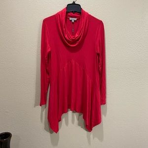 NWT JOSEPH A. RED LONG SLEEVE SOFT KNIT TUNIC TOP